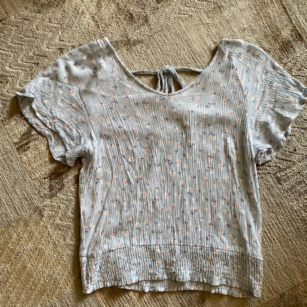 Papercrane light blue floral top